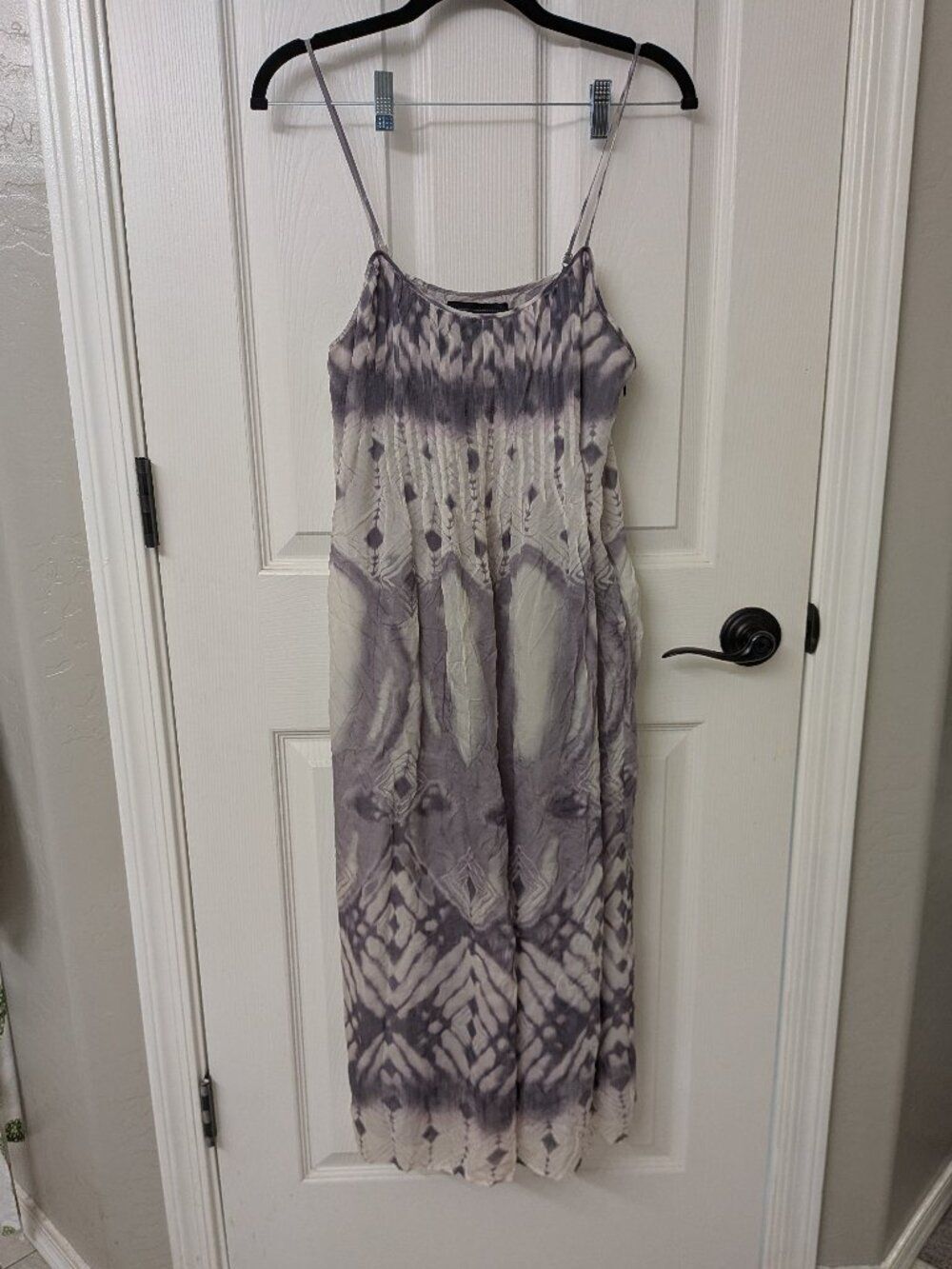 Style Butler 100% European Silk Tie Dye Midi Dress | Flowy Boho Style | SZ Med